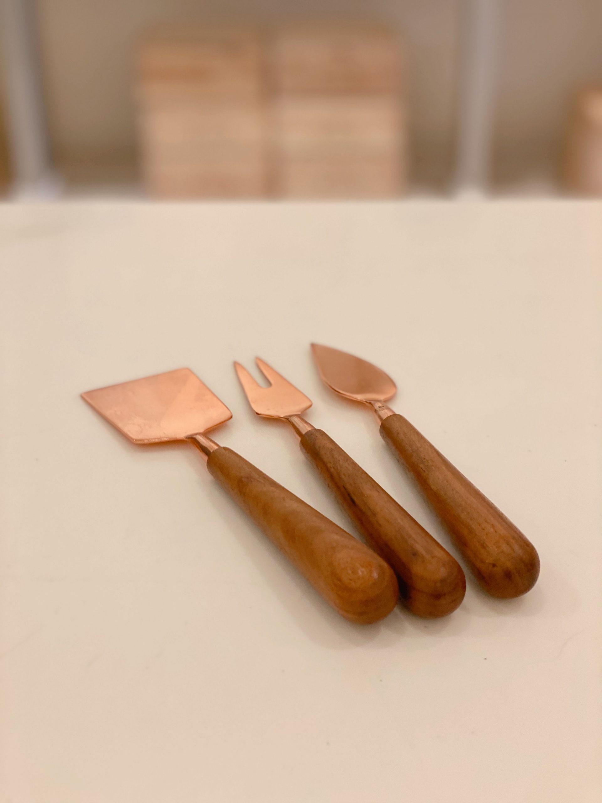 Copper & Wood Cheese Set