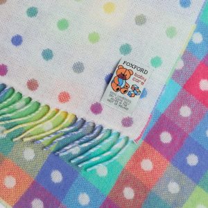 Dotted Lambswool Baby Blanket by Foxford, Ireland - Multi