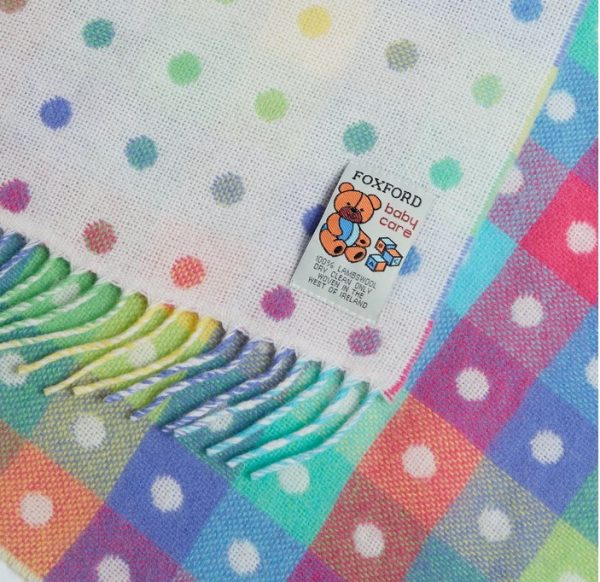 Dotted Lambswool Baby Blanket by Foxford, Ireland - Multi