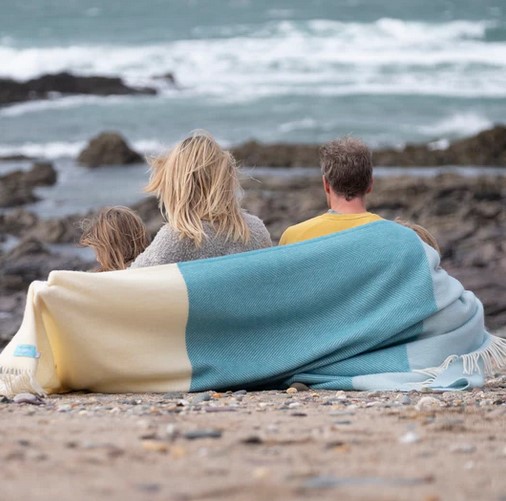 Wool Noon Tides Blanket by Atlantic Blanket Company, Cornwall