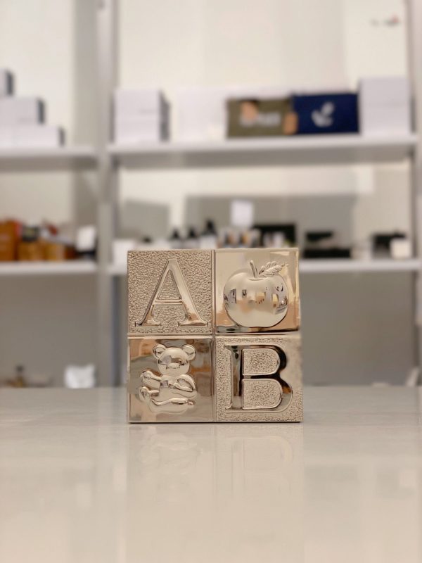 Whitehill Silver-Plated Baby Money Box - Alphabet Block